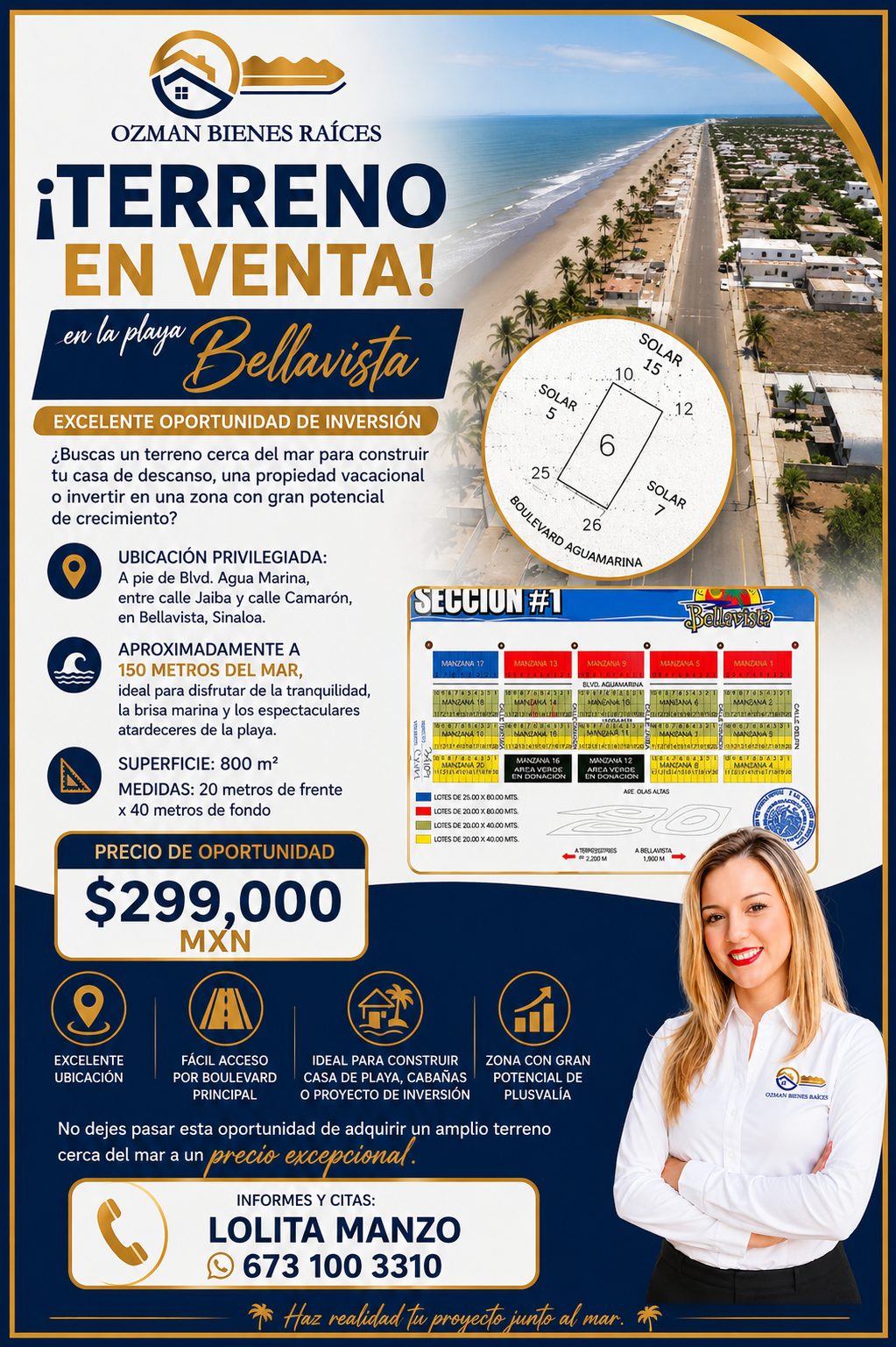 Terreno en venta en Bella Vista, Guasave — foto 1